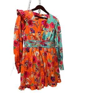 Orange and blue floral